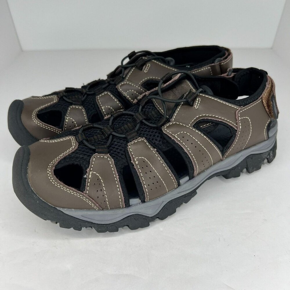 Eddie Bauer Mens Stewart 82131 Brown Black Lace Up Round Toe Size 10M Sandals